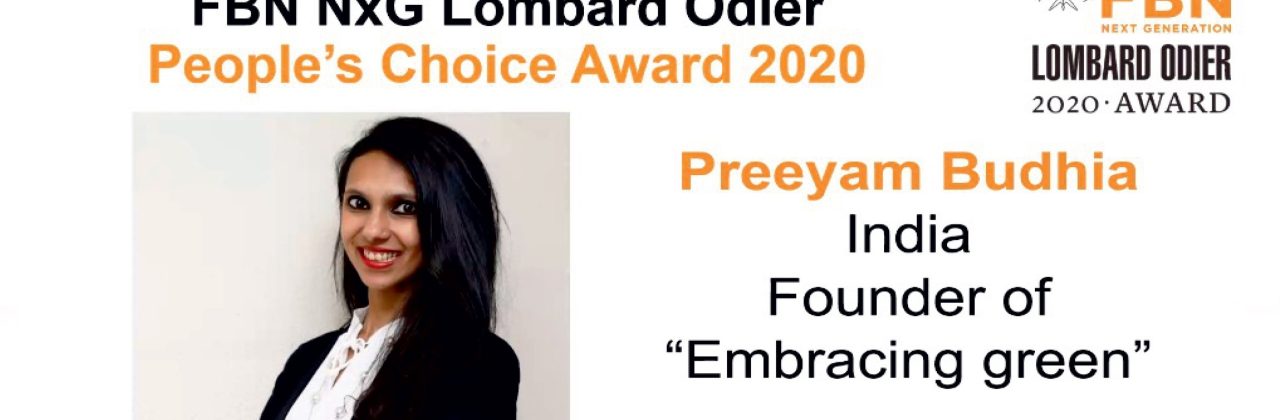 Preeyam Budhia Wins FBN Next Gen Lombard Odier People’s Choice Award 2020