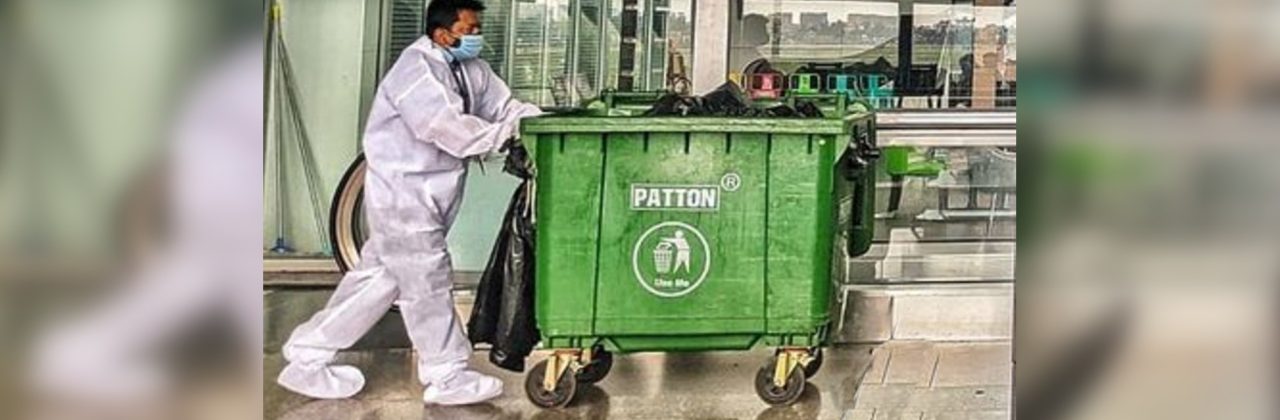 Patton Industrial Waste Bin in use at the Netaji Subhash Chandra Bose International Airport, Kolkata